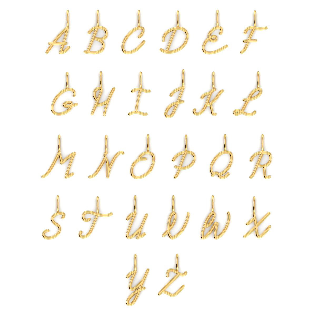 Solid Script Letter Charm