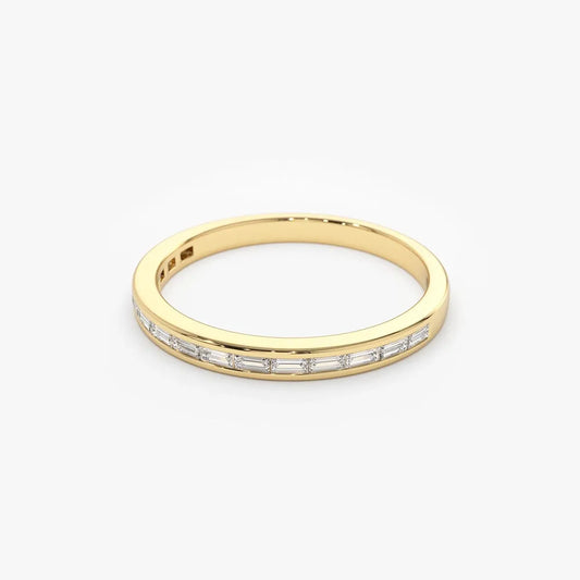 14k Solid Gold Diamond Baguette Cut Channel Set Wedding Band 0.28 ctw