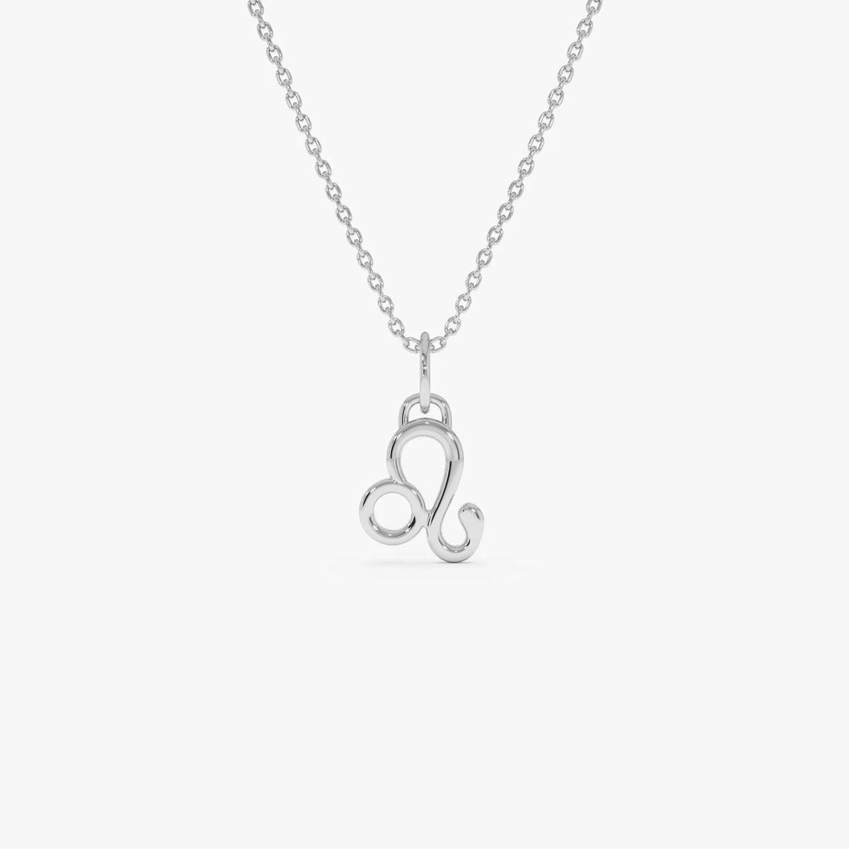 14k Solid Gold Leo Zodiac Charm Pendant Necklace