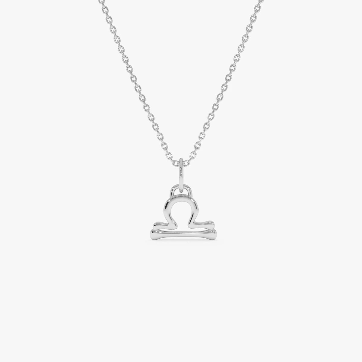 14k Solid Gold Libra Zodiac Charm Pendant Necklace