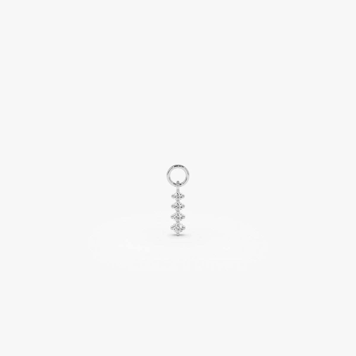 14k Gold Diamond Journey Hoop Charm for Earrings 0.065 ctw