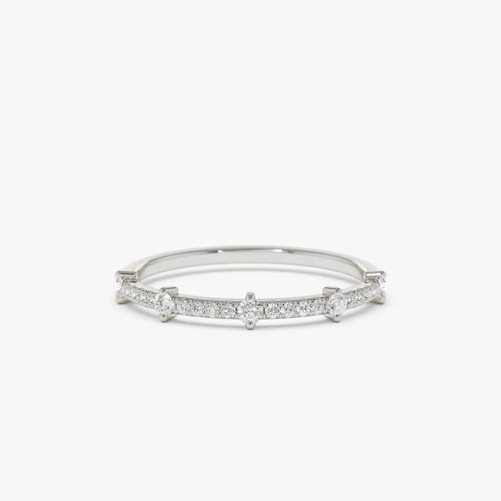 14k Gold Round Diamond 0.25 ctw Stacking Wedding Band