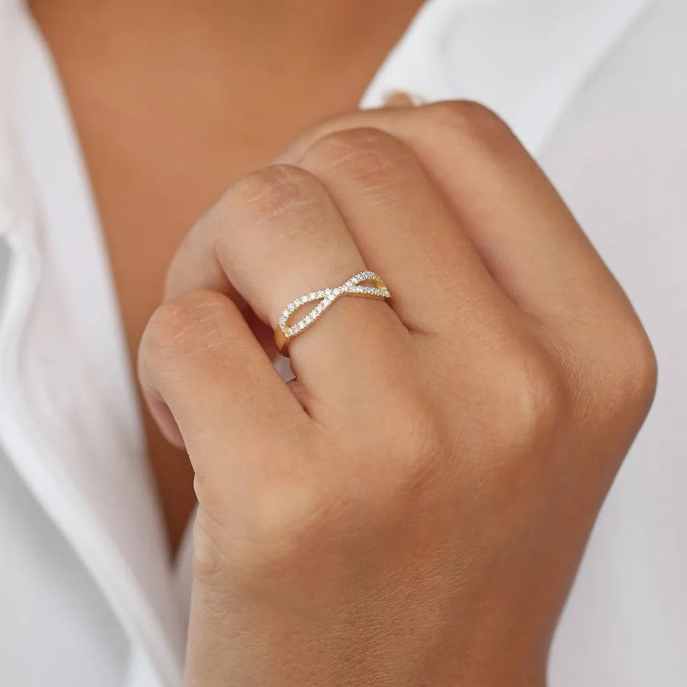 14K Solid Gold Round Diamond Eternity Micro Pave Wedding Band 0.22 Carat