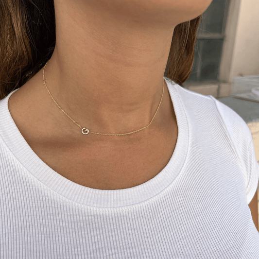 Diamond Asymmetrical Initial Necklace
