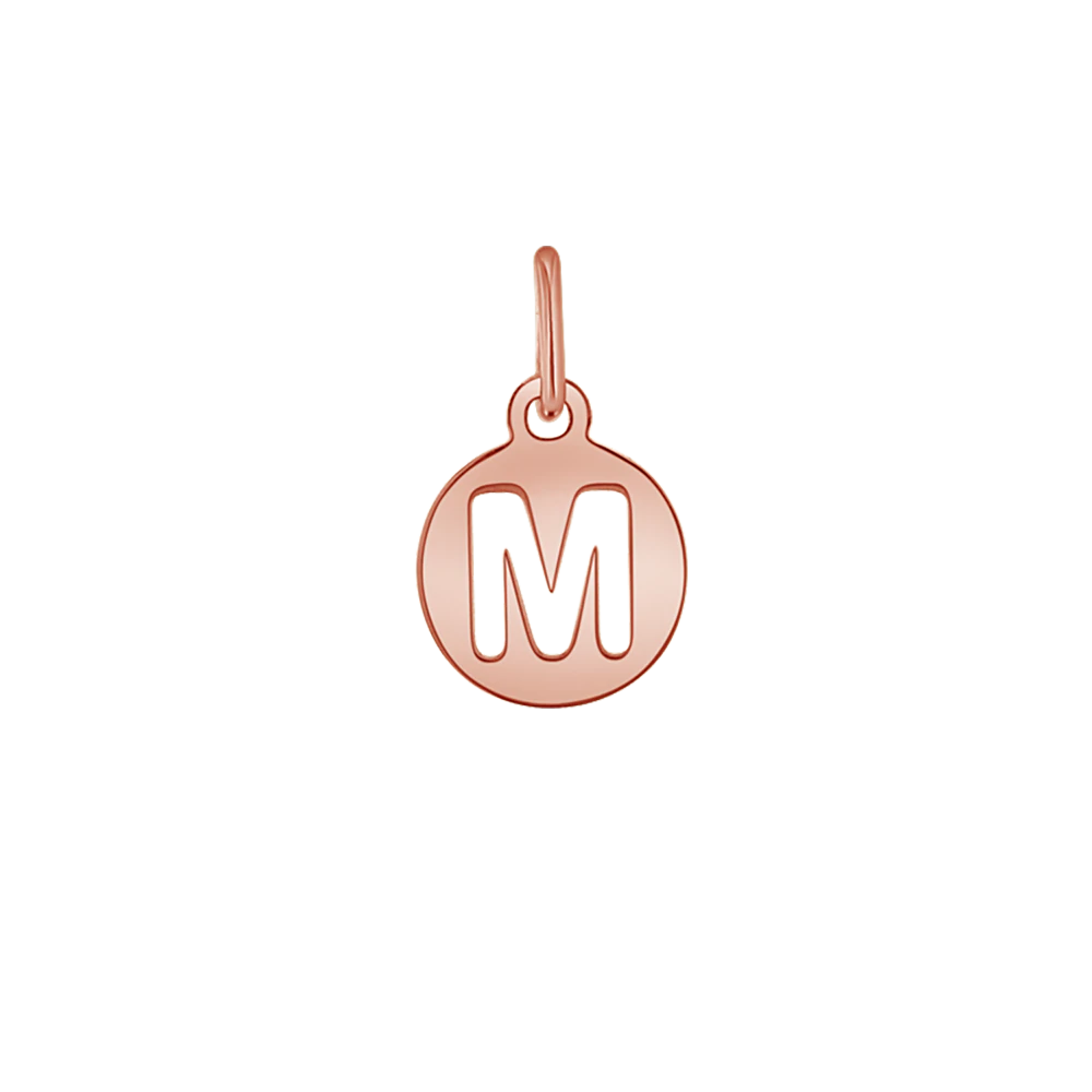 Kids Cut-Out Round Initial Letter Charm