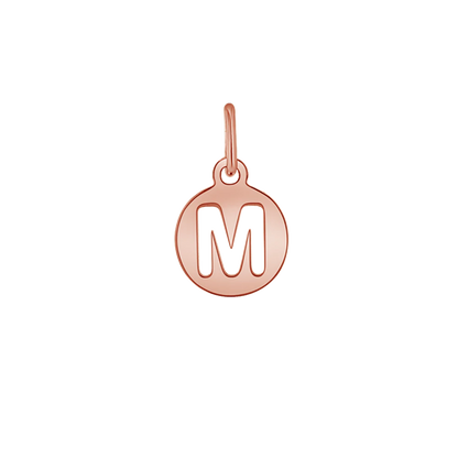 Kids Cut-Out Round Initial Letter Charm