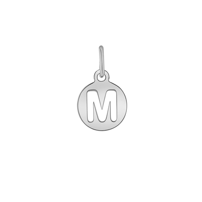 Kids Cut-Out Round Initial Letter Charm