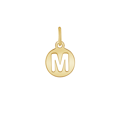 Kids Cut-Out Round Initial Letter Charm