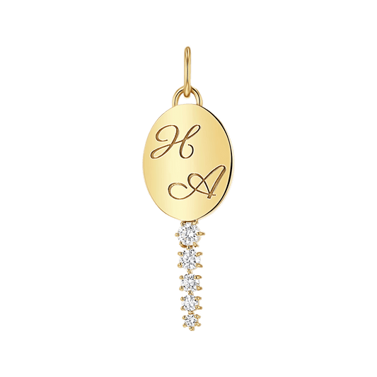 Engravable Tapered Diamond Key Charm