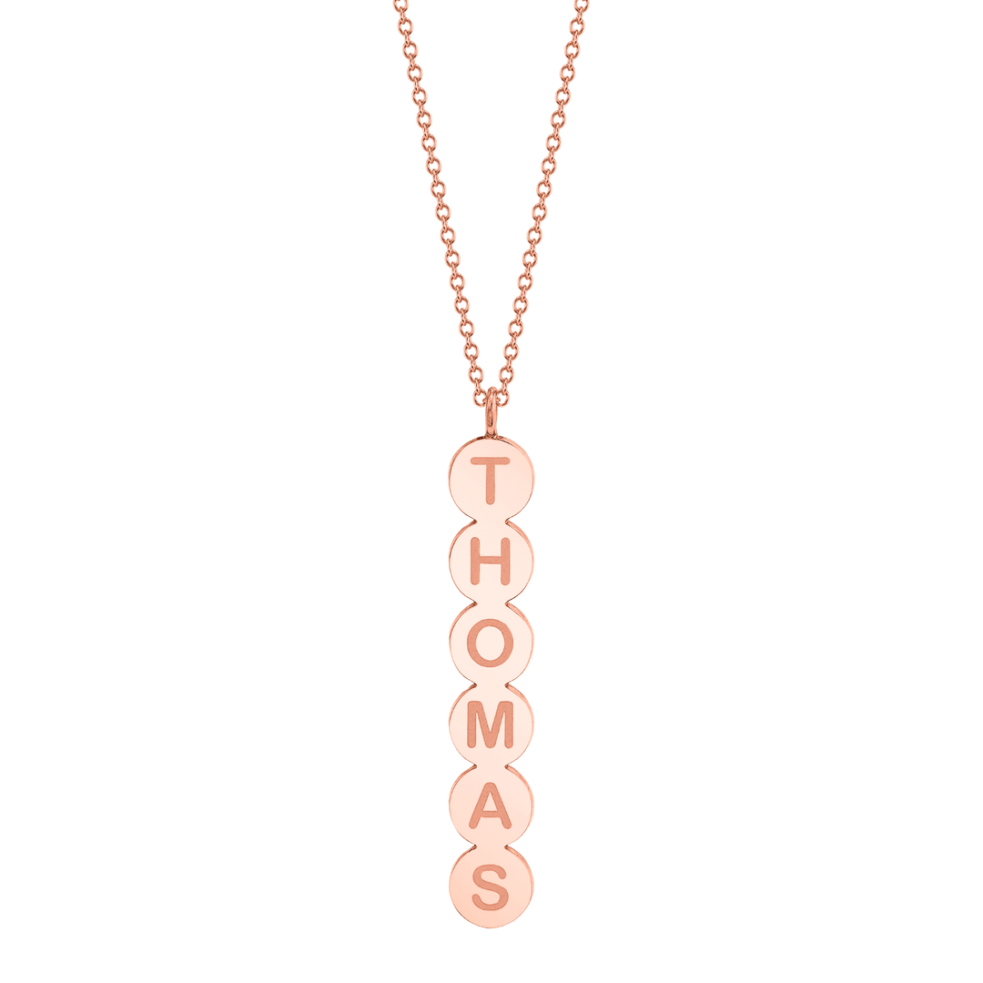 Bubble Round Vertical ID Necklace