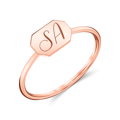 Engravable Initial Tag Ring