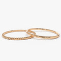 14K Solid Gold 1.2mm Twisted Rope Stackable Ring Set