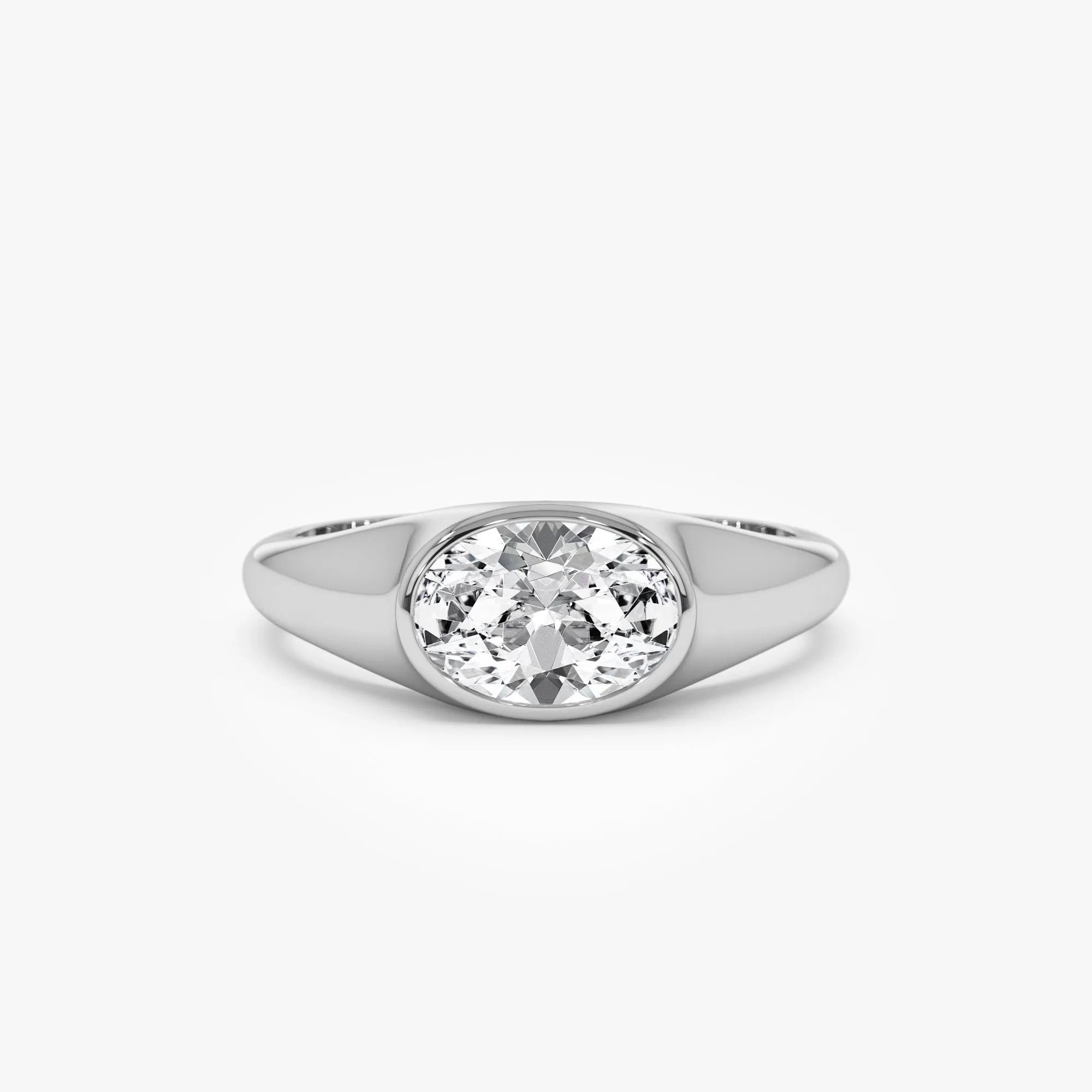 14k Gold 1.00 ctw Oval Lab Grown Diamond Amira Ring
