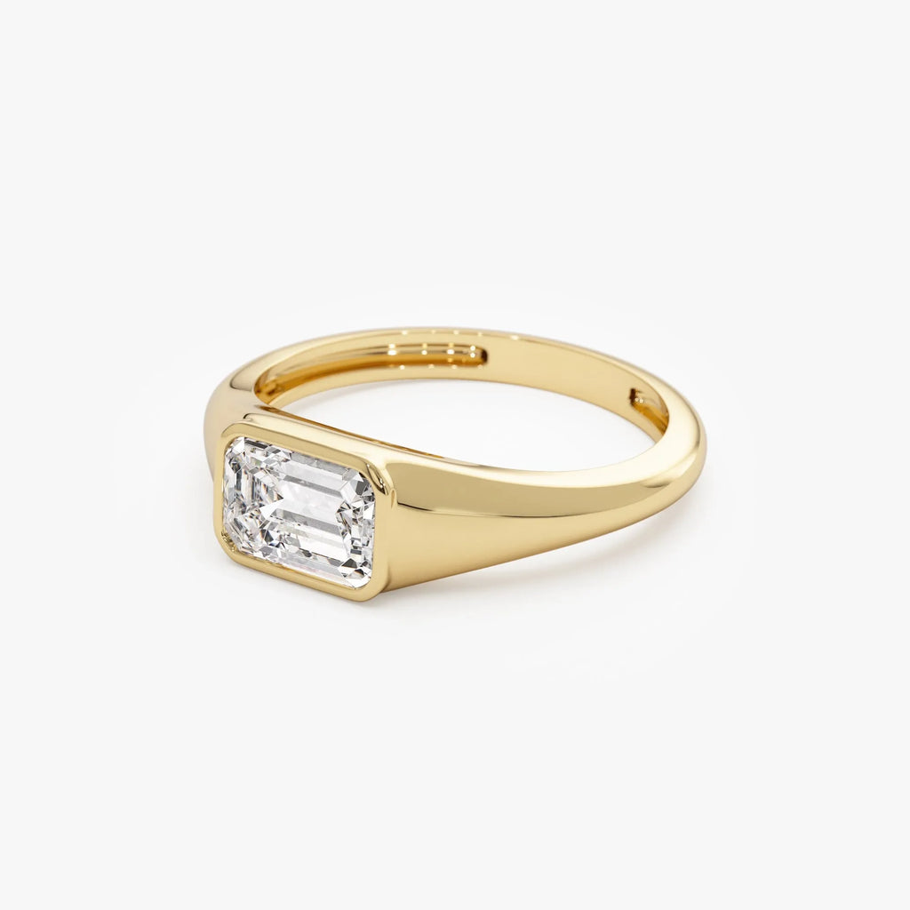 14k Gold 1.00 ctw Emerald Cut Lab Grown Diamond Remi Solitaire Ring