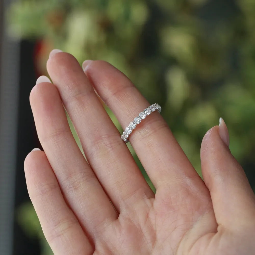 14k Gold Round Diamond Full Eternity Ring Basket Setting 2.25ctw