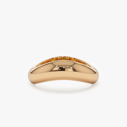 14k Solid Gold Amorphic Shaped Figure Graduated Band Ring