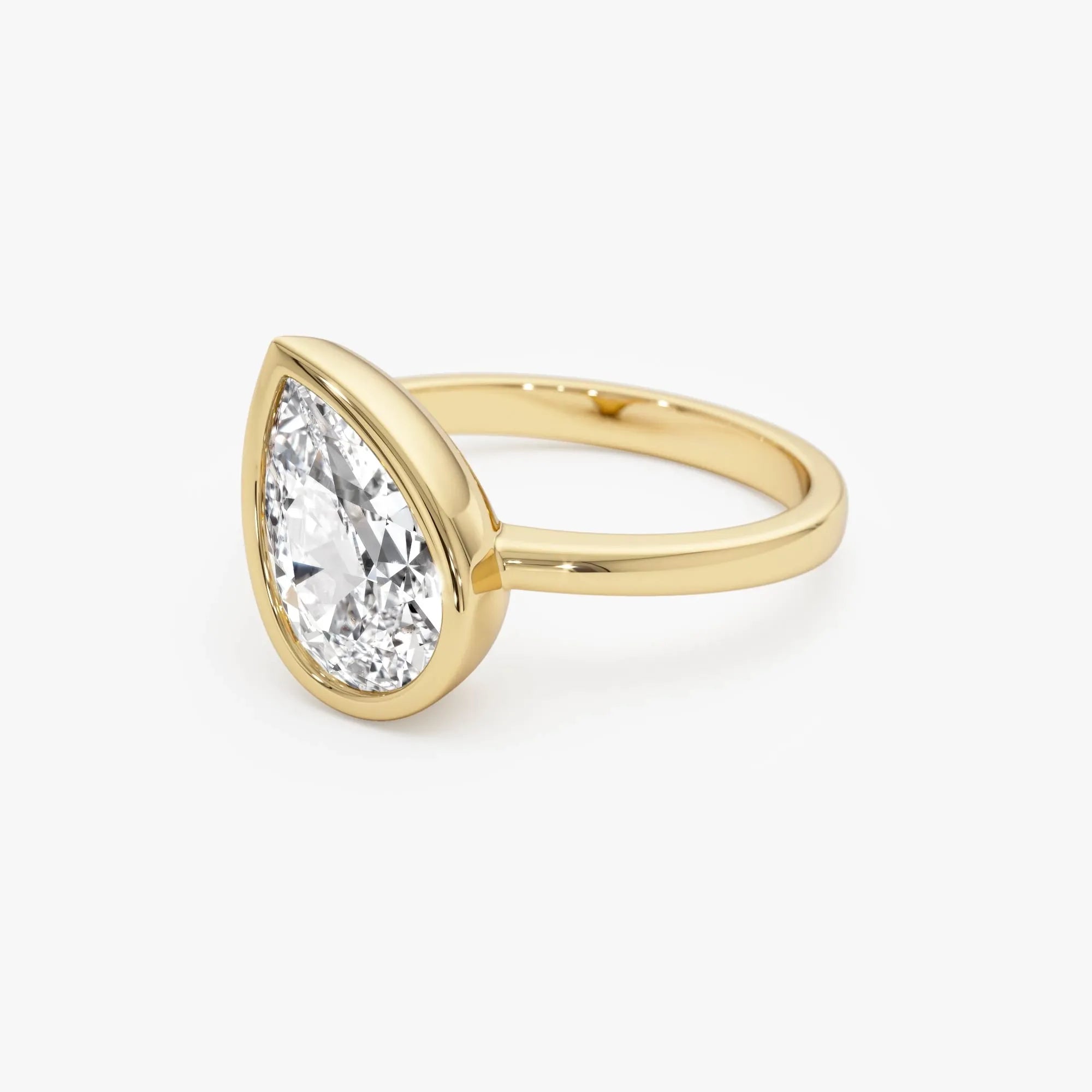 14k Gold 1.50ctw Pear Shaped Lab Grown Diamond Unique Engagement Ring Pia