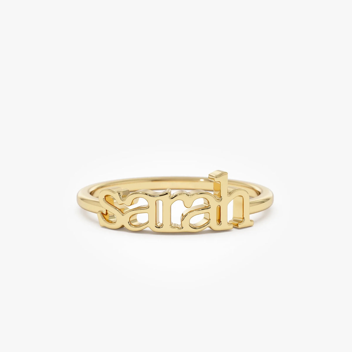 14K Solid Gold Personalized Custom Name Ring Handcrafted Jewelry