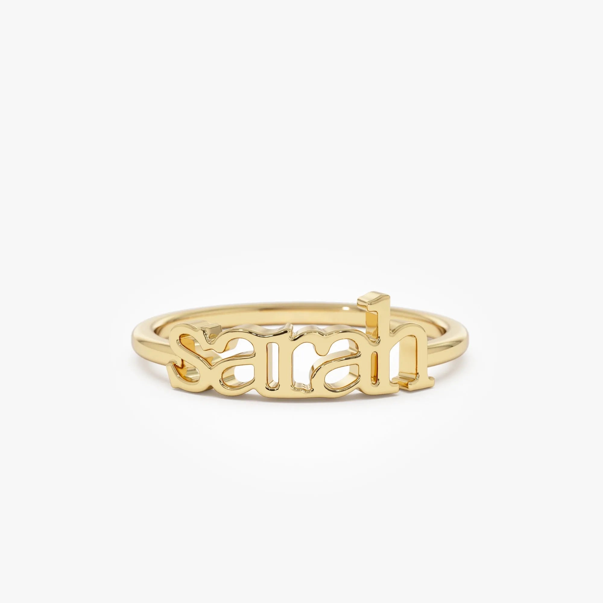 14K Solid Gold Personalized Custom Name Ring Handcrafted Jewelry