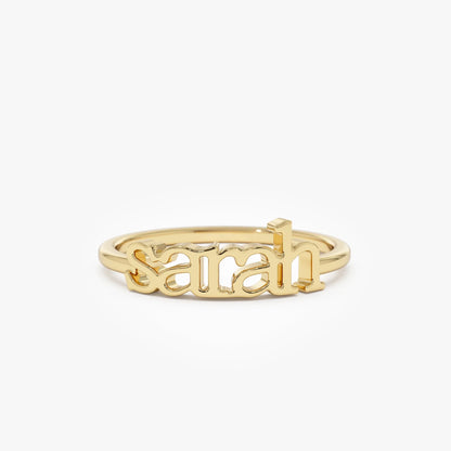 14K Solid Gold Personalized Custom Name Ring Handcrafted Jewelry