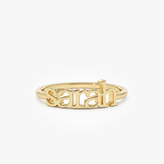 14K Solid Gold Personalized Custom Name Ring Handcrafted Jewelry