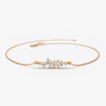 14K Solid Gold Lab Grown Diamond Round Cluster Bracelet Prong Setting 0.30 Carat