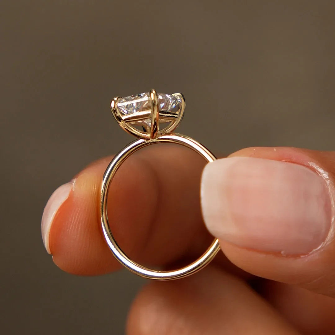14k Gold Lab Grown Diamond 2.00 Carat Radiant Cut Prong Setting Engagement Ring Corinne