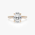 14k Gold Lab Grown Diamond Oval Cut Engagement Ring Hidden Halo Pavé 2.40 ctw IGI Certified Vivara
