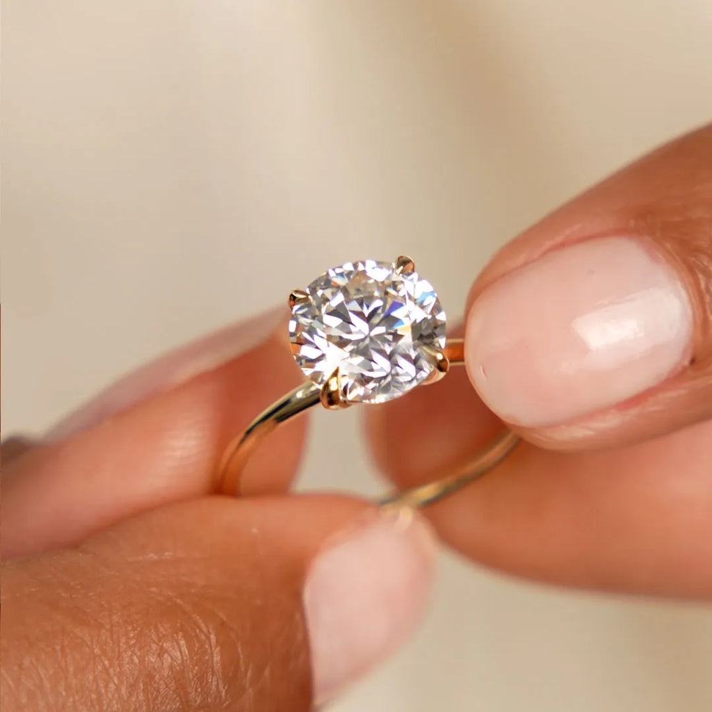 14k Gold 2.00 CTW Lab Grown Diamond Round Brilliant Engagement Ring Prong Setting IGI Certified