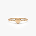 14k Gold Bubble Heart Ring Wide Minimalist Band
