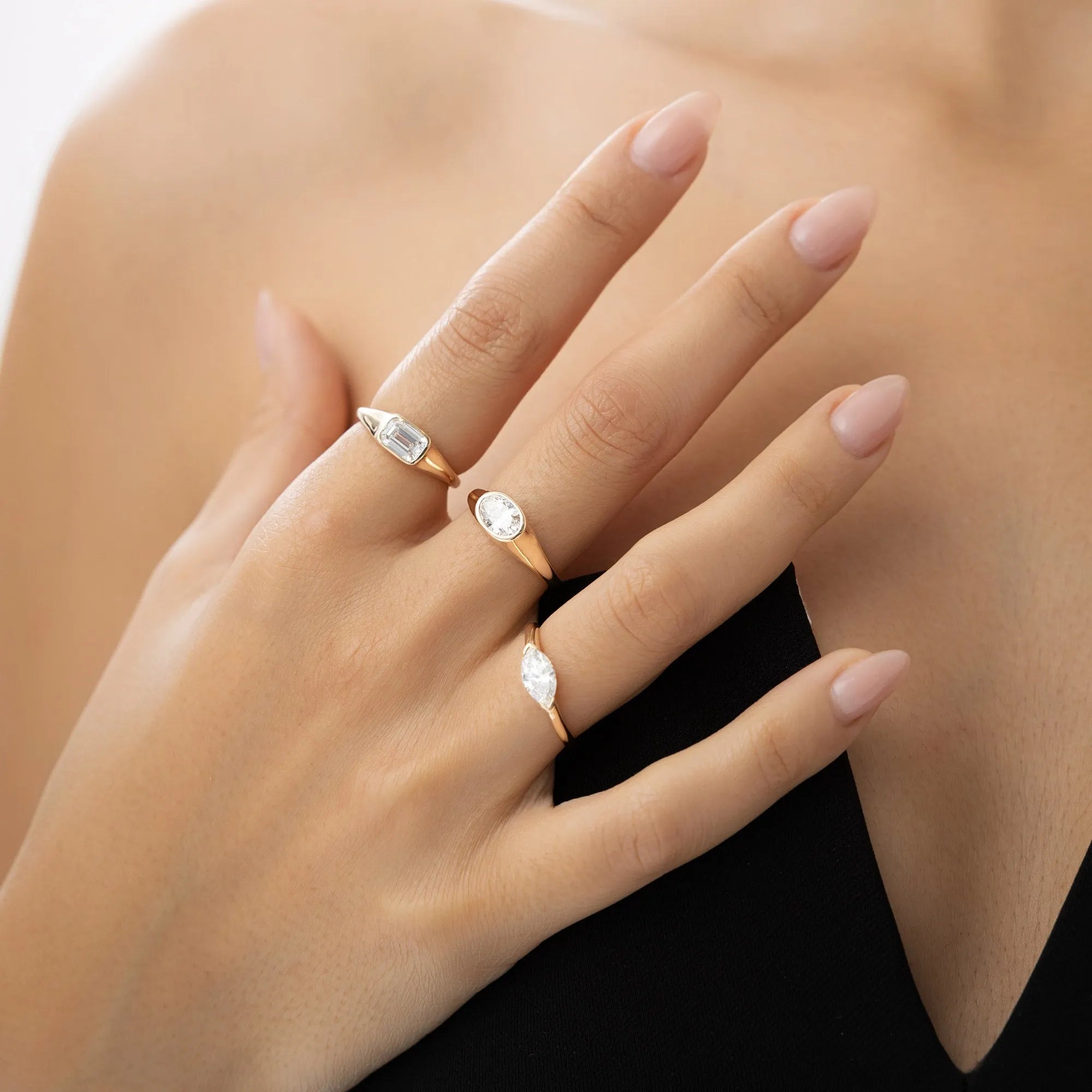 14k Gold 1.00 ctw Oval Lab Grown Diamond Amira Ring