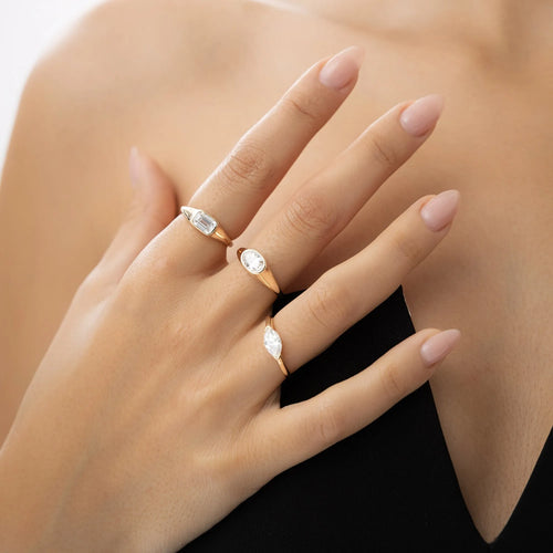 14k Gold 1.00 ctw Oval Lab Grown Diamond Amira Ring
