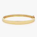 14K Solid Gold Flat Stackable Bangle Bracelet with Box Lock Closure