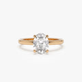 14K Gold Lab Grown Diamond Oval Engagement Ring Four Prong Setting 0.75 to 1.50 ctw Valeria
