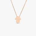 14k Solid Gold Tiny Hamsa Hand Charm Pendant Necklace