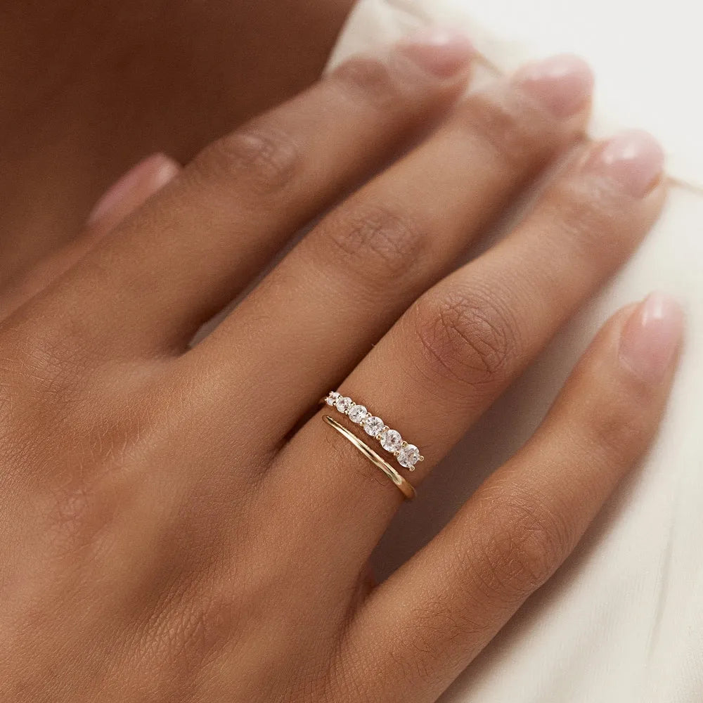 14k Gold 0.45 ctw Round Diamond Crossover Statement Ring