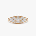 14k Solid Gold Round Diamond 0.40 Carat Pave Setting Statement Ring