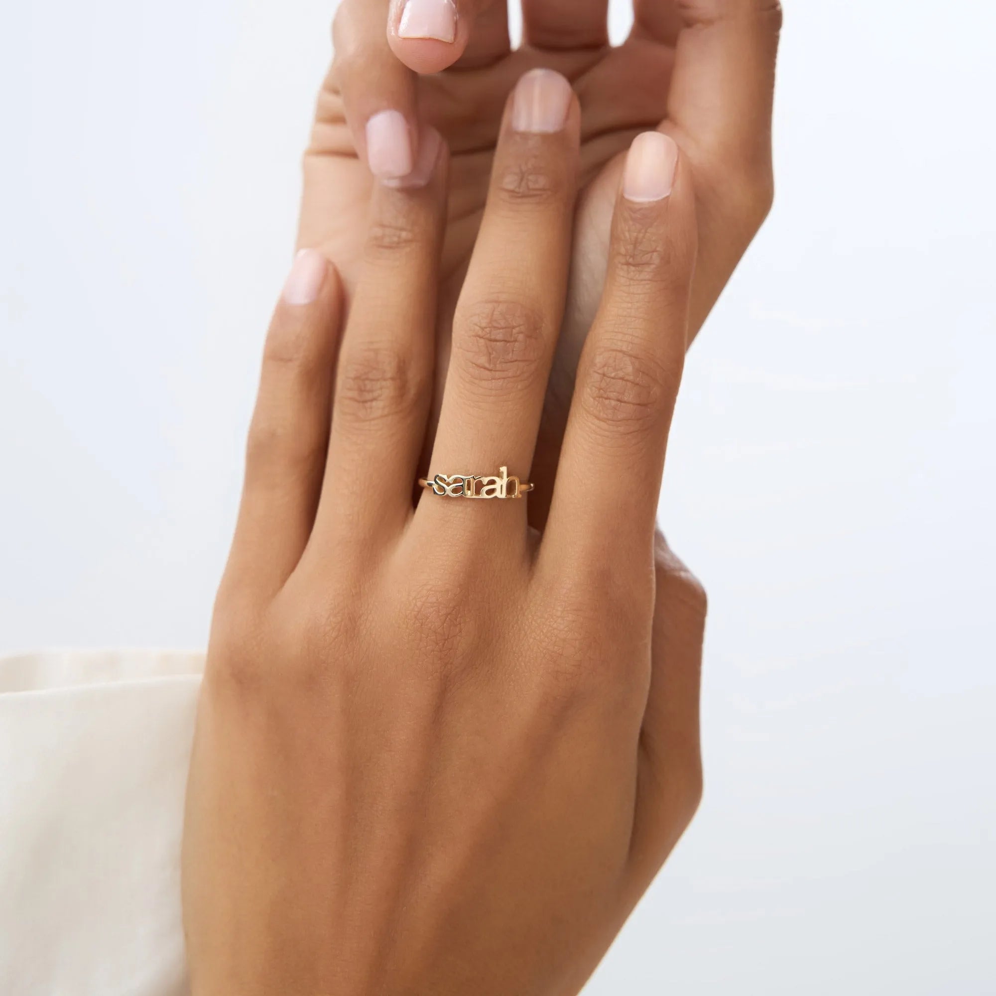 14K Solid Gold Personalized Custom Name Ring Handcrafted Jewelry