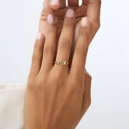 14K Solid Gold Personalized Custom Name Ring Handcrafted Jewelry