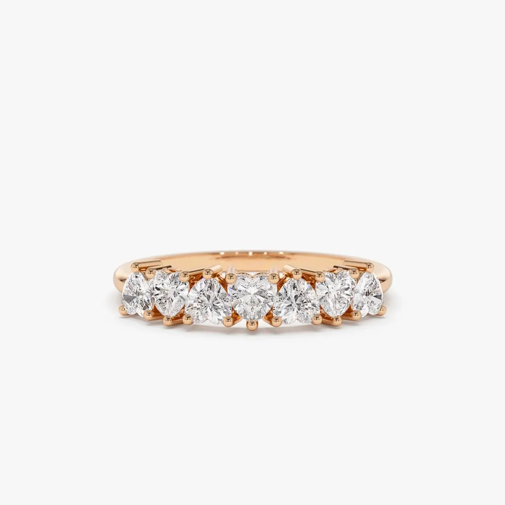 14K Solid Gold Heart Shape Diamond 0.90 Carat Up Down Prong Setting Ring