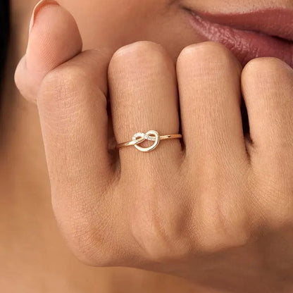 14k Gold Love Knot Diamond Ring 0.04 ctw