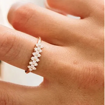 14k Gold Round Diamond Cluster Ring 0.57 ctw Prong Setting