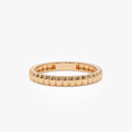 14k Solid Gold Ribbed Textured Stackable Band Ring 2.5mm Width