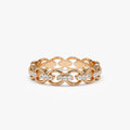 14k Gold Round Diamond 0.35 ctw Full Eternity Link Ring