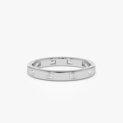 14k Solid Gold 0.27 ctw Baguette Diamond Full Eternity Flush Setting Band