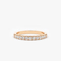 14K Gold Round Diamond 11 Stone Micro Pave Wedding Band 0.33 Carat