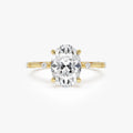 14k Gold Lab Grown Diamond Oval Engagement Ring Solenne Accent Band 1.55 Ctw
