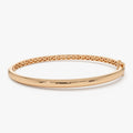 14K Solid Gold Wide Classic Dome Bangle Bracelet