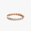 14K Gold Round Brilliant Cut Diamond Bezel Set Eternity Ring