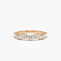 14k Gold Baguette Diamond 0.30 CTW 3mm Asymmetrical Wedding Ring